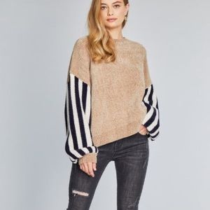 Chunky POL Stripe Sleeve Sweater